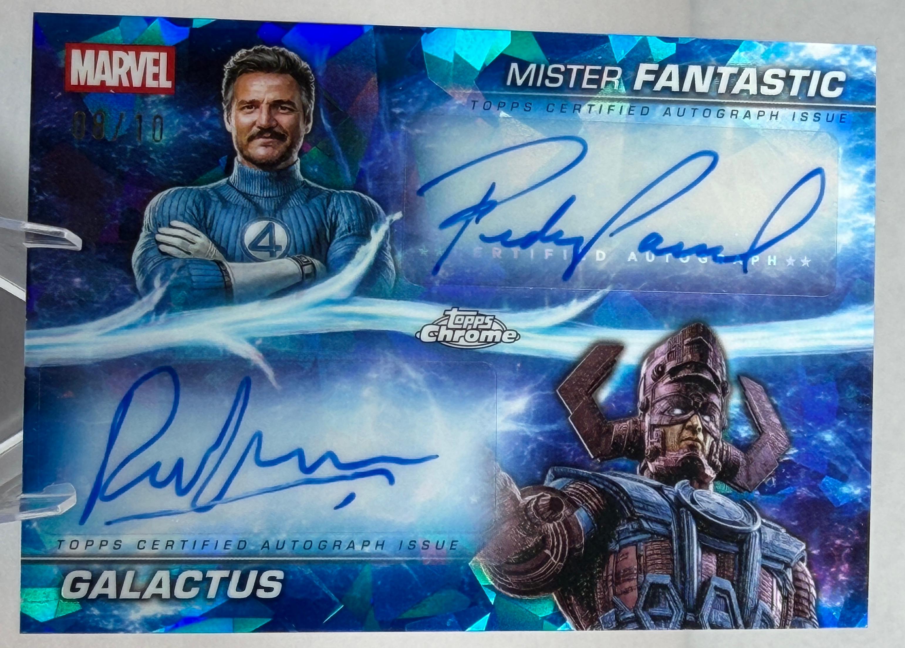 2025 Topps Marvel Studios Chrome Sapphire MISTER FANTASTIC GALACTUS Dual Autograph #DA-PI
